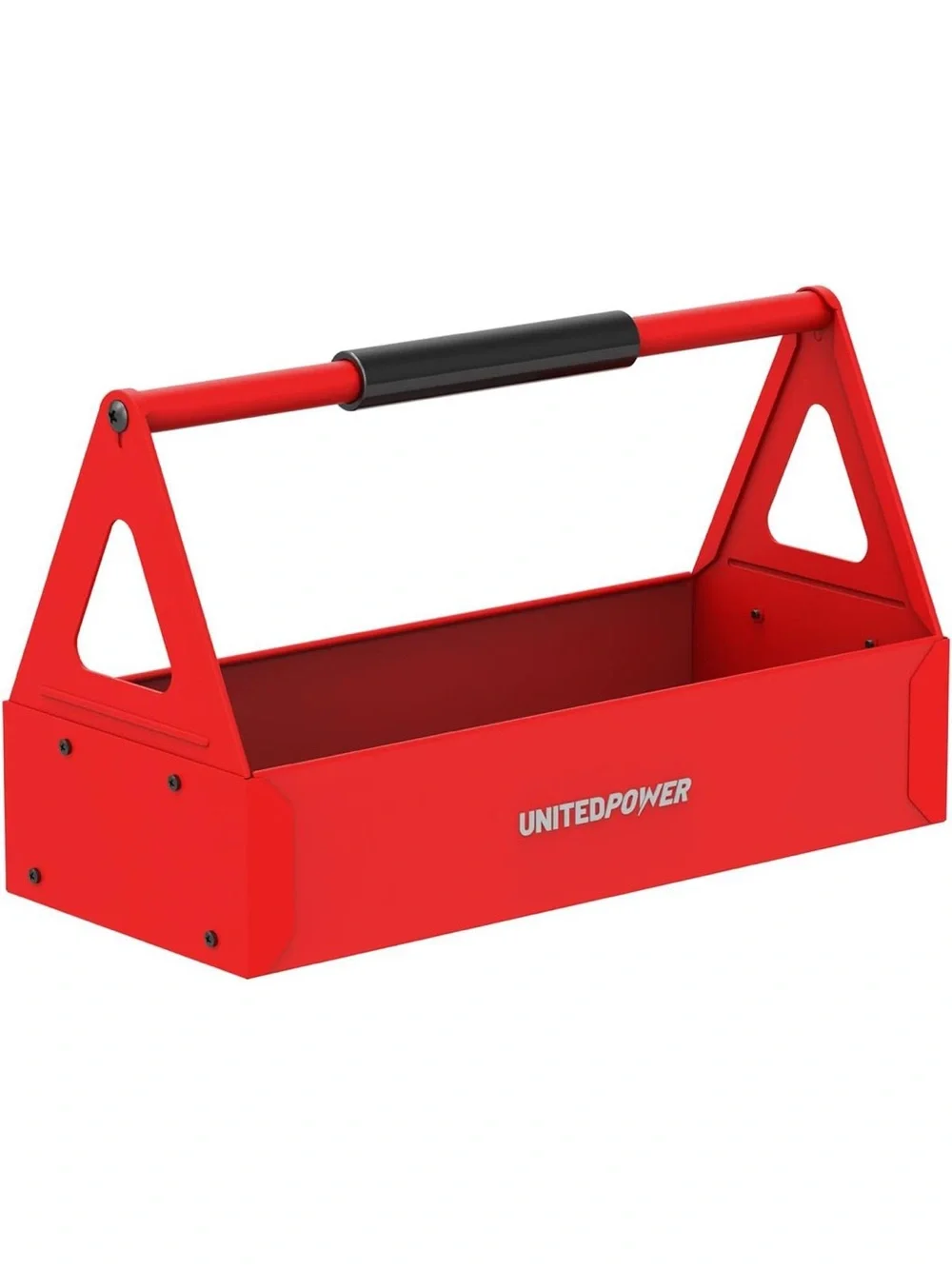 UNITEDPOWER Handy Tool Box, Portable Metal Tote Tray w/ comfortable grip